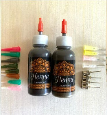 Henna Lavender Bottles - Premade Paste - 8 Piece or 16 Piece Tips